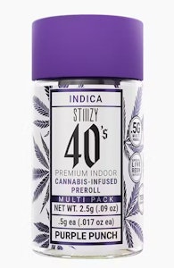 Stiiizy - 40'S | PURPLE PUNCH | MINI PREROLLS 5PK | 2.5G | INDICA